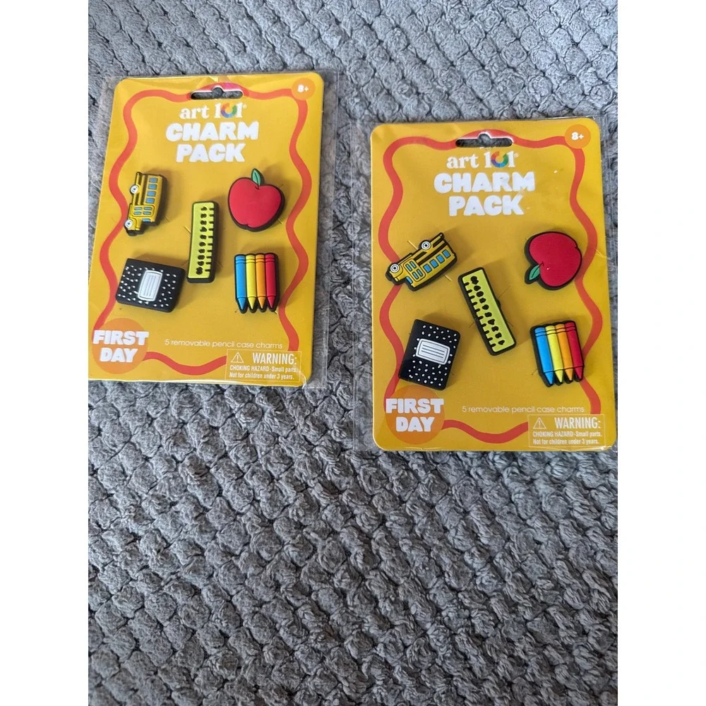 Art 101 Charm Pack First Day School Bus Apple Notebook Crayon 2 Pack 10 Charms